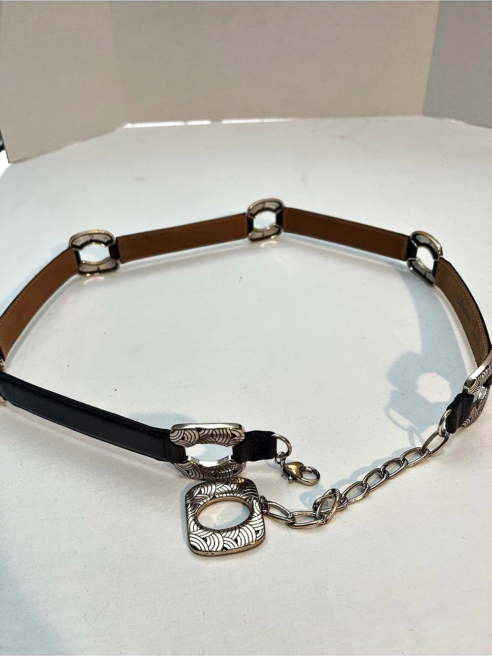 Brighton Brown & Black Chain Detail Belt